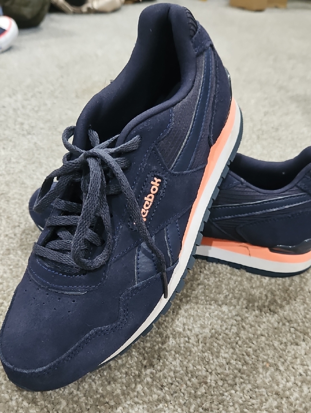 Reebok Women's Navy with Coral Accent Running Shoes